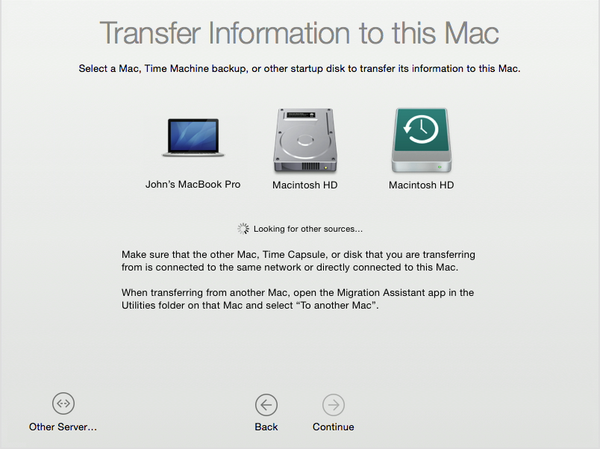 Transfer information to new computer